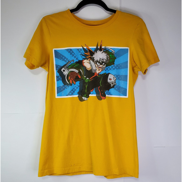 My Hero Academia T-Shirt Men's SMALL Katsuki Bakugo Yellow Shirt Anime casual - Picture 1 of 7